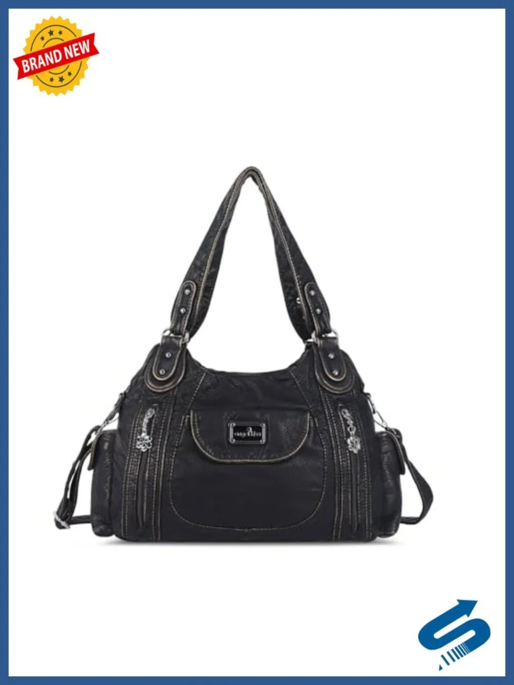 Large Faux Leather Hobo Tote Purse for Women, Multifunctional Satchel Handbag